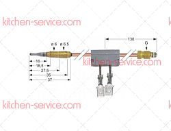 Термоэлемент ASA 11/32 400 мм для печи (3440158)