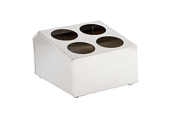 Органайзер для столовых приборов 4 стакана 30,5х16,5х19,5 см, нержавеющая сталь MGSTEEL