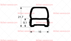 Уплотнитель дверной 880x800 мм для JUNO (0H6658)