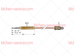 Термоэлемент M9x1 1000 мм M8x1 для печи (3440861)