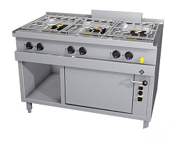 Плита газовая 4 конфорки 2х5,6+ 4х3,5 кВт с газовой духовкой 1½ GN, 5,6 кВт Optima 700 MKN