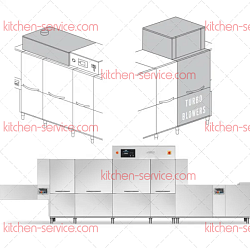 Машина тоннельная посудомоечная QX 536 SX+DDE+HRF20+DRF69 (2 части) DIHR