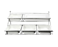 Станция двухъярусная буфетная с 5 гастроемкостями 88x68x42 см MACO (2TE5P)