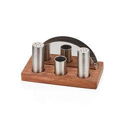 Набор соль/перец 4 предмета 8,5х16 см на подставке сатин NARIN