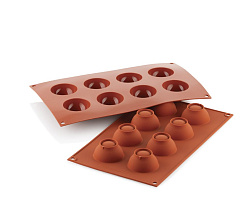 Форма для выпечки 8 ячеек 30 мл 50x25 мм Полусфера силикон SILIKOMART