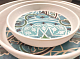 Тарелка с бортом 21x1,9 см Damask Blue пластик меламин P.L. PROFF CUISINE (JW35008-TAI)