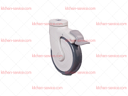 Колесо 125 мм аппаратное поворотное под болт M12 с тормозом (EC04 MBT 125 F)