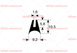 Уплотнитель 2400 мм для стекла печи (5035151)