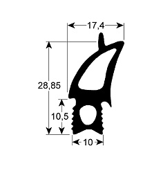 Уплотнитель дверцы для пароконвектомата RATIONAL (5105.1020Р)