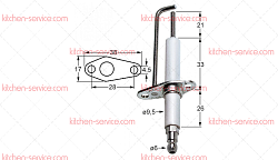 Электрод зажигания 9,5x60 мм для JUNO (0H6803)