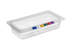 Гастроемкость 1/3 325х176х65 мм, 2,4 л, полипропилен, прозрачная с крышкой MGprof