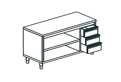 Стол производственный закрытый CHEF LINE LWC715SH2DR APACH