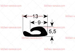Уплотнитель боковой 1210 мм для стекла печи (3786109)