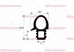 Уплотнитель дверной 640x460 мм для печи (5020135)