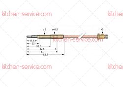Термоэлемент ASA 11/32 850 мм для печи (3440042)