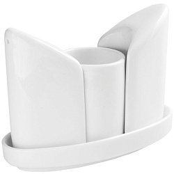 Набор для специй 3 предмета на подставке 12х3,5см фарфор «Кунстверк» KUNSTWERK