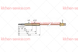Термоэлемент M8x1 850 мм для печи (3440029)