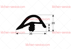 Уплотнитель дверной 1310x730 мм для печи (5063057)