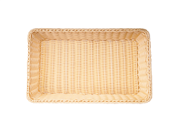 Корзина для хлеба прямоугольная 53х32х9 см, бежевая, полиротанг MGprof