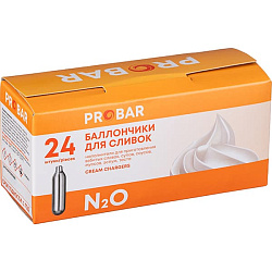 Баллончики для сифона для сливок 8 г N20 24 шт PROBAR