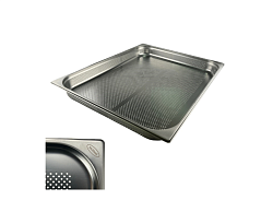 Гастроемкость перфорированная GN2/1 х100 мм 530х650 мм 28.5 л 4 мм нержавеющая сталь MGSTEEL