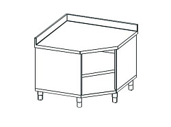 Стол угловой открытый с бортом CHEF LINE LWT710SH2U APACH