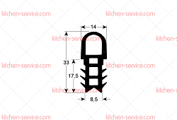 Уплотнитель 760x670 мм для дверцы печи (3786023)