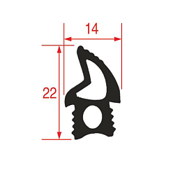 Уплотнитель дверной 1700 мм для TECNOEKA (01000070)