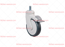 Колесо 125 мм аппаратное поворотное с болтом M12 с тормозом (EC05 MBT 125 F)