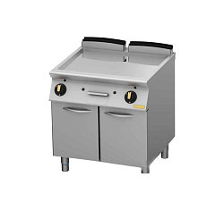 Поверхность жарочная серии LUX гладкая хромированная на подставке с дверью ERZ-KR 40/70 MONTONA