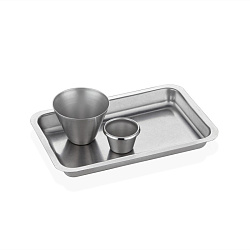 Сет для подачи бургера (блюдо, емкость для картошки, емкость для соуса) ретро NARIN