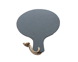 Блюдо для подачи круглое 25 см, черное, сланец с ручкой MGprof