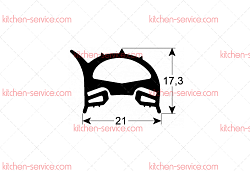 Уплотнитель дверной 730x680 мм для печи (3186418)