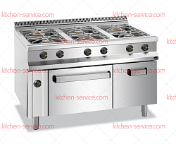 Плита газовая 6-ти конфорочная COOK LINE APRG-129FMG APACH