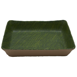 Салатник 2600 мл прямоугольный Green Banana Leaf пластик меламин P.L. PROFF CUISINE (JW50113-TAI)