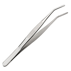 Щипцы (пинцет) 16 см прямые с изогнутым кончиком MGSTEEL