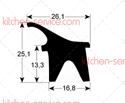 Уплотнитель дверной 685х805мм для FOINOX (140214)
