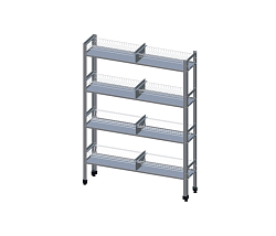 Стеллаж кухонный для тарелок ПКТ-4/1200-ЮТ ТЕХНОЛОГИИ ЮГА