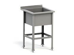 Ванна моечная односекционная 600х600х870 мм с бортом, разборная, нержавеющая сталь MGSTEEL