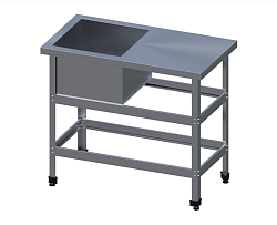 Ванна моечная с рабочей поверхностью ВСМС-1/600-ЮТ ТЕХНОЛОГИИ ЮГА