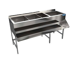 Станция барная 1200х500(700)х850 мм 2 рейла, вставка под 4 GN 1/9 КАМИК