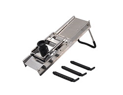 Мандолина (овощерезка) 40х12 см с 3-мя насадками и толкателем MGSTEEL