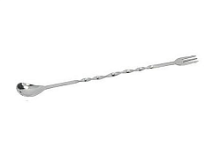 Ложка барменская с вилочкой 25 см, нержавеющая сталь MGSTEEL