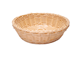 Корзина для хлеба круглая 22 см, бежевая, полиротанг MGprof