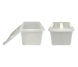 Контейнер для продуктов прямоугольный 8,0 л 30х23х16,5 см с ручкой, с белым зажимом MGprof (1720)