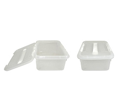 Контейнер для продуктов прямоугольный 6,0 л 30х23х12 см с ручкой, с белым зажимом MGprof (1706)