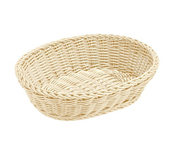 Корзина для хлеба овальная 25х16х6 см бежевая полиротанг MGprof