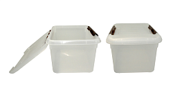 Контейнер для продуктов прямоугольный 8 л, 30х23х16,5 см, с коричневым зажимом MGprof (1719)