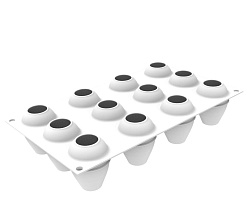 Форма для выпечки 70 мл 12 ячеек 46x63 мм Яйцо силикон SILIKOMART