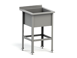 Ванна моечная односекционная 530х530х870 мм с бортом, разборная, нержавеющая сталь MGSTEEL